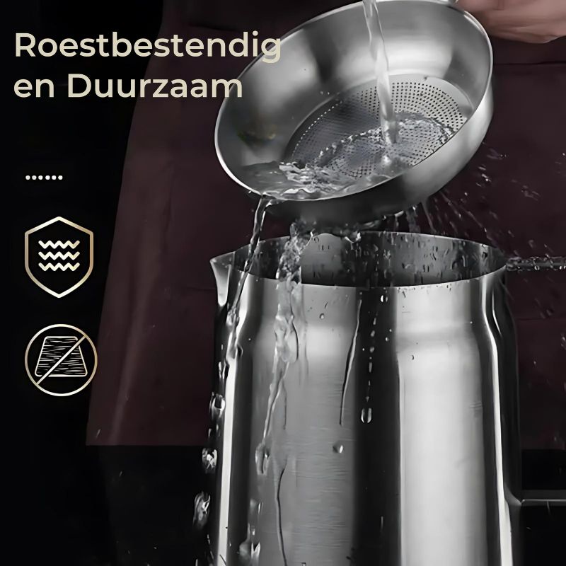 FALADO|™-Multifunctionele Olie Zeef Kookpan met Deksel