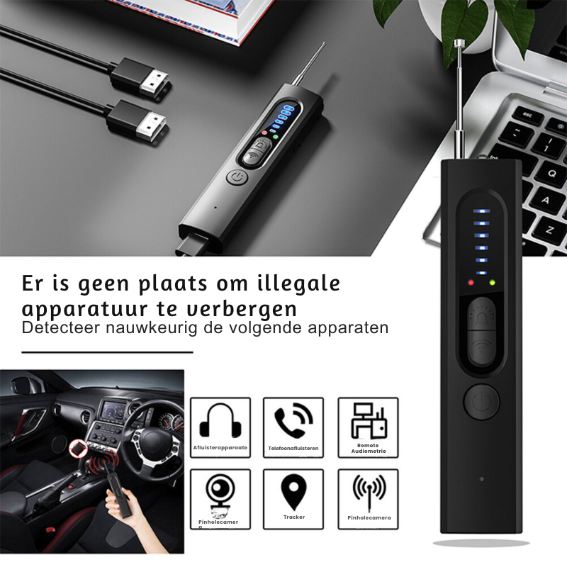 FALADO™ | Anti-Spy Draadloze Signaal Scanner Voor Thuis Kantoor Reizen.